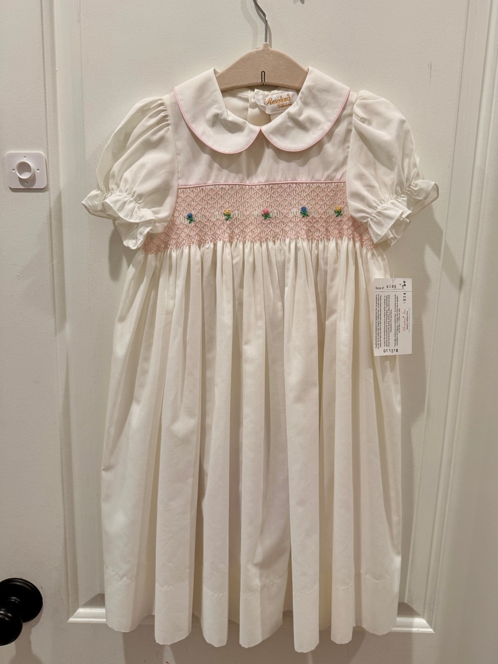 Rosalina Smocked White Dress with Pink Accents - 3T new with tags
